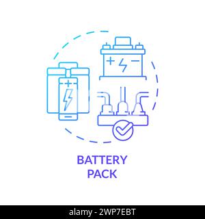 Battery pack blue gradient concept icon Stock Vector