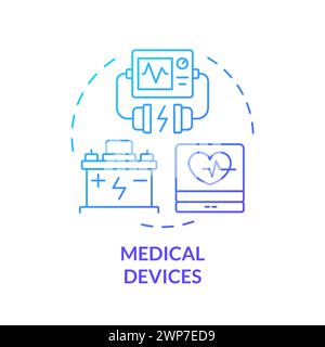 Medical devices blue gradient concept icon Stock Vector