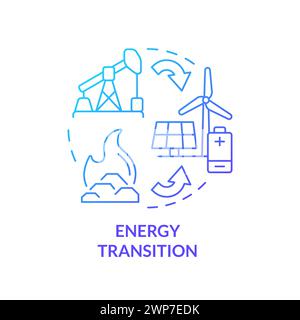Energy transition blue gradient concept icon Stock Vector