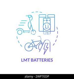 LMT batteries blue gradient concept icon Stock Vector