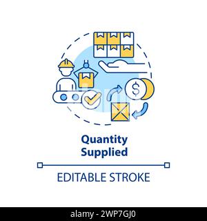Quantity supplies multi color concept icon Stock Vector