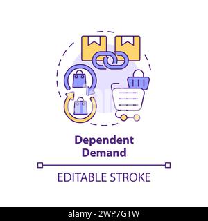 Dependent demand multi color concept icon Stock Vector