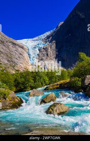 Briksdal Glacier, Briksdalsbreen, Jostedalsbreen Glacier, Jostedalsbreen National Park, Norway, Scandinavia, Europe Stock Photo