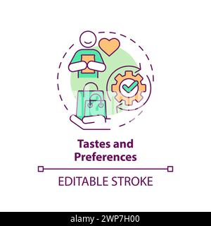 Tastes and preferences multi color concept icon Stock Vector