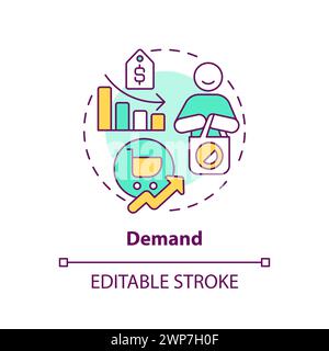 Demand multi color concept icon Stock Vector