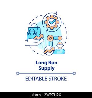 Long-run supply multi color concept icon Stock Vector