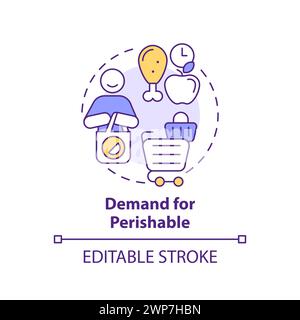 Demand for perishable multi color concept icon Stock Vector
