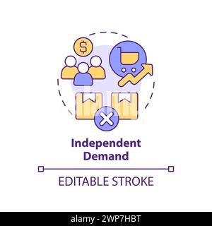 Independent demand multi color concept icon Stock Vector