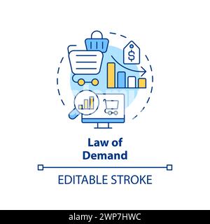 Law of demand multi color concept icon Stock Vector