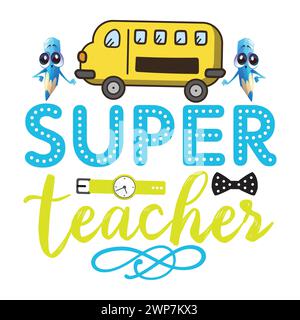 Back To School Shirt Print Template, Typography Design For Shirt, Mugs, Iron, Glass, Stickers, Hoodies, Pillows, Phone Cases, etc Stock Vector