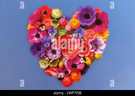 A floral heart shaped puzzle Stock Photo