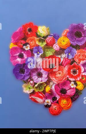 A heart shaped flower puzzle Stock Photo