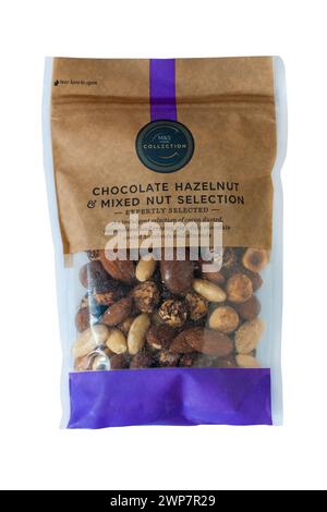 Chocolate Hazelnut & Mixed Nut Selection from M&S isolated on white background Stock Photo