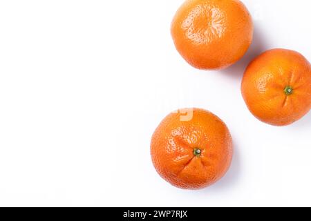 Fresh tangerines isolated on white background Stock Photo