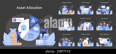 Asset Allocation set. Strategic investment planning and wealth growth ...