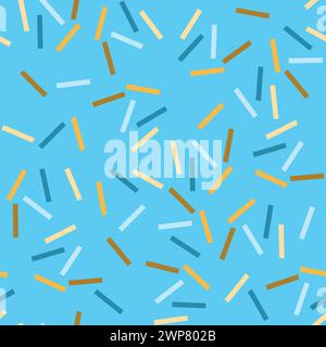 Repeating pattern with dashes on a blue background. Сhaotic dashes seamless pattern. Endless printable pattern Stock Vector