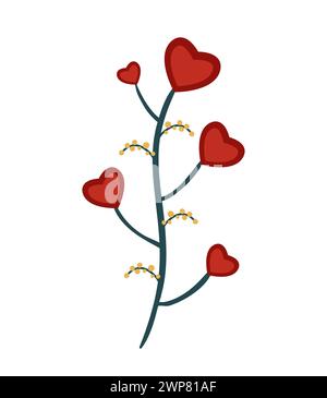 Abstract Tree With Hearts Vector Illustration Stock Vector