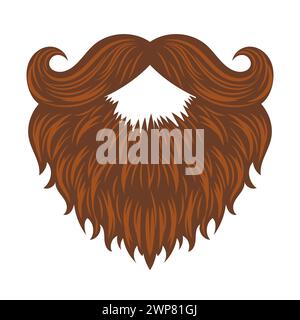 Brown Moustache Beard Illustration Stock Vector