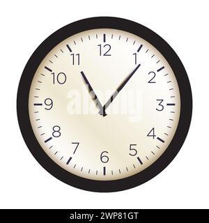 Vintage Analog Round Wall Clock Illustration Stock Vector