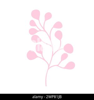 Floral Doodle Style Plant Branch Vector Illustration Stock Vector