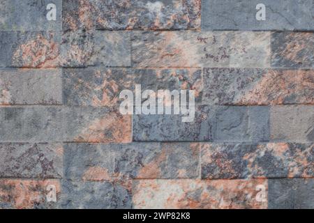 Stone Texture or Background in grey and pink pastel colors. Close-up. Stock Photo