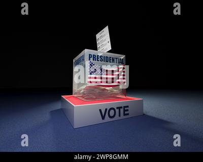 3d render election ballot box with South Africa flag Stock Photo - Alamy
