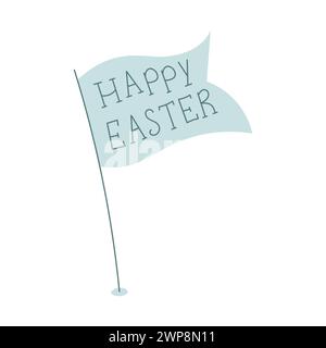 Small table flag isolated on white background. vector table flag Happy easter Stock Vector