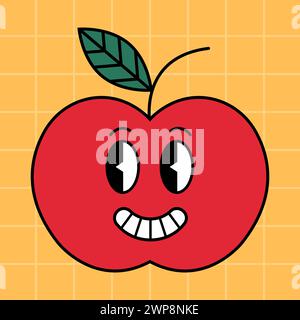 Apple Retro Cartoon Stock Vector