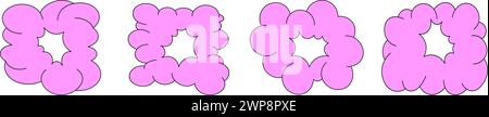 Collection of abstract speech bubble shapes. Cartoon graffiti, trendy retro y2k style. Funky balloon, organic elements, bubbly shapes. Vector illustra Stock Vector