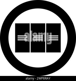Metal cabinet steel lockers boxes icon in circle round black color vector illustration image solid outline style simple Stock Vector