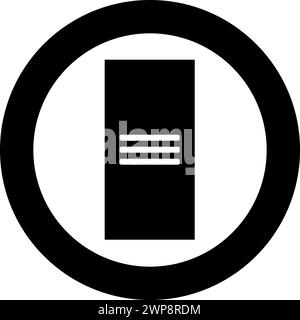 Metal cabinet steel locker box icon in circle round black color vector illustration image solid outline style simple Stock Vector