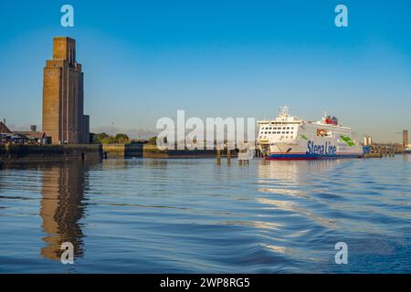 The Belfast ferry moored at Birkenhead ferry terminal Stock Photo