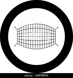 Fishnet rope net icon in circle round black color vector illustration image solid outline style simple Stock Vector