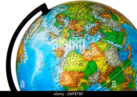 Europe Continent,  Earth Globe White Background Stock Photo