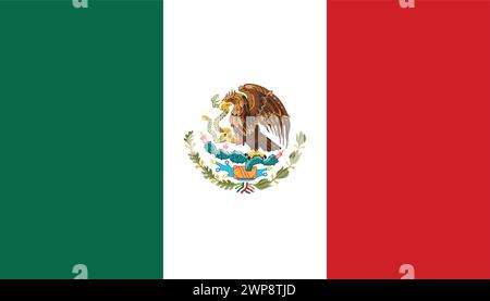 accurate correct mexican flag of mexico isolated vector Stock Vector