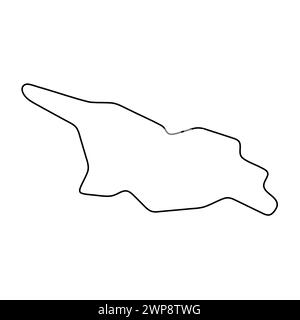 Georgia country simplified map. Thin black outline contour. Simple vector icon Stock Vector