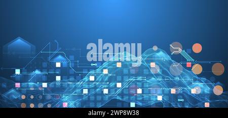 Wireframe Big Data concept. Abstract digital futuristic vector illustration on technology background.  Hand drawn art. Stock Vector