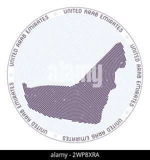 UAE poster. Map of the country with colorful regions. Shape of UAE with ...