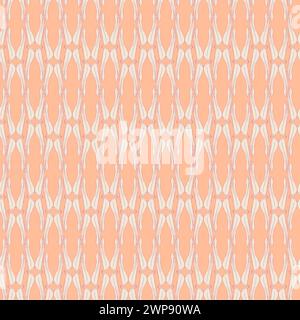 Modern geometry peach fuzz color lace seamless pattern. Abstract wave background for design of coloring book, fabric, textile, scrapbook, simple motif Stock Vector