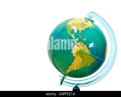 A model of world globe isolated on white background. Stock Photo