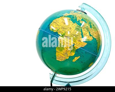 A model of world globe isolated on white background. Stock Photo