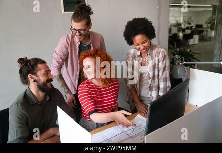 Developing programming and coding technologies. Programmer working in a software develop company Stock Photo