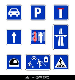 Priority road signs. Mandatory road signs. Traffic Laws. Vector illustration. stock image. EPS 10. Stock Vector