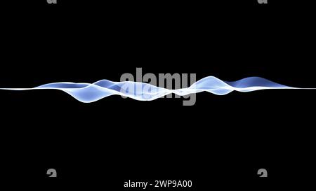 Waves of blue particles looks like smoke, abstract background Stock Photo