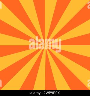 Orange rays background in retro style. Bright design. Vector illustration. stock image. EPS 10. Stock Vector