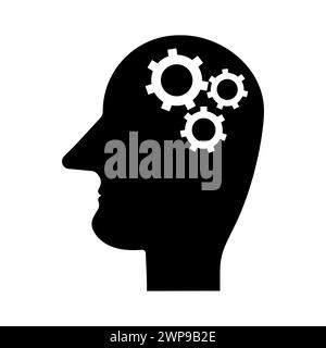 Human head with thoughts. Business vector icon. Business, education concept. Chart concept. Vector illustration. stock image. EPS 10. Stock Vector