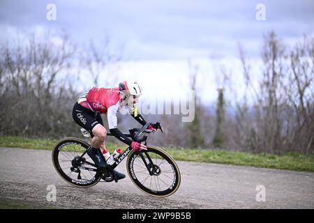 Mont Brouilly, France. 06th Mar, 2024. French Benjamin Thomas of Cofidis pictured in action during the fourth stage of the Paris-Nice eight days cycling stage race, a race of 183km from Chalon-sur-Saone to Mont Brouilly, France, Wednesday 06 March 2024. BELGA PHOTO JASPER JACOBS Credit: Belga News Agency/Alamy Live News Stock Photo