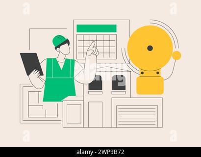 Fire alarm system abstract concept vector illustration. Stock Vector