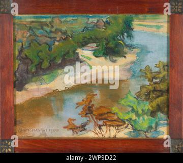 Landscape from rivers; Wyspiały, Stanis Aw (1869-1907); 1900 (1900-00-00-1900-00-00);Ministry of Culture and National Heritage (1944-), young Poland (style), trees, Polish pastels, landscapes, riverside landscapes, Poland (culture), rivers, purchase (provenance) Stock Photo