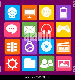Computer Desktop Icons, Vector Illustration Stock Vector